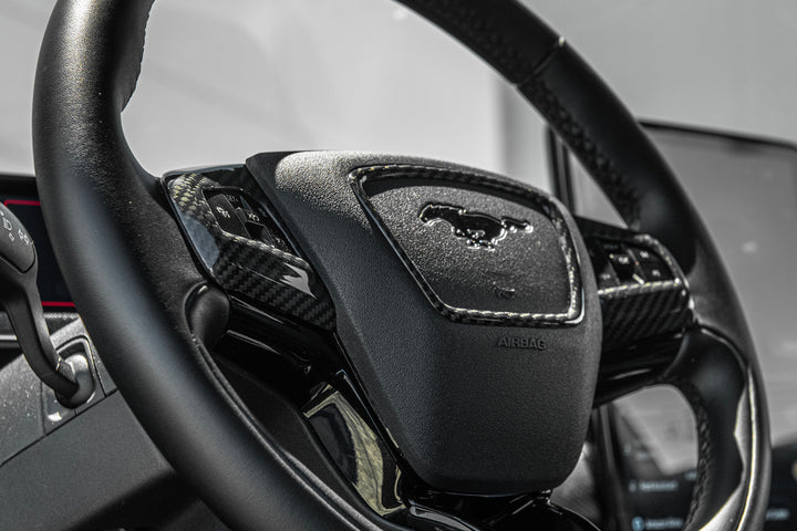 2021+ Mustang Mach-E DRY Carbon Fiber Steering Wheel Trim