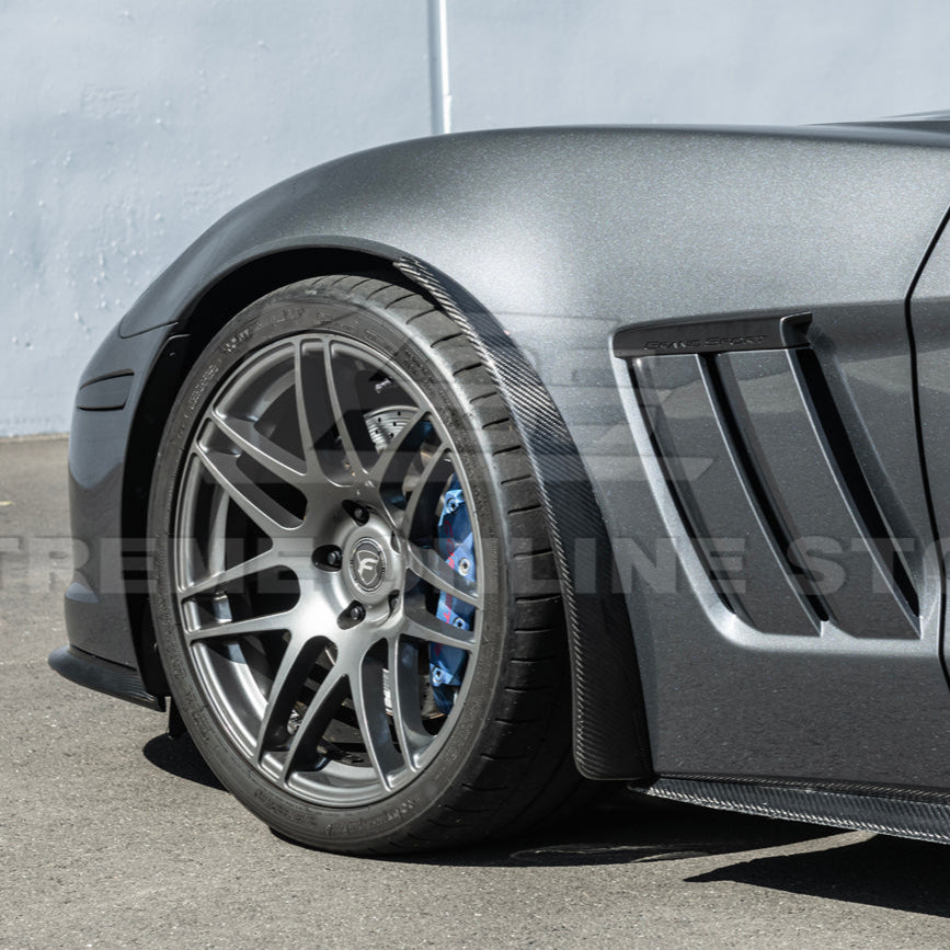 2005-13 Corvette C6 Z06 ZR1 Extended DRY CARBON FIBER Front Splash Gua
