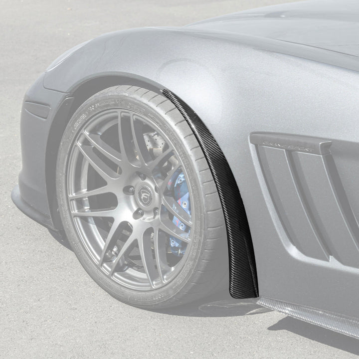 2005-13 Corvette C6 Z06 ZR1 Extended DRY CARBON FIBER Front Splash Guard Mud Flaps