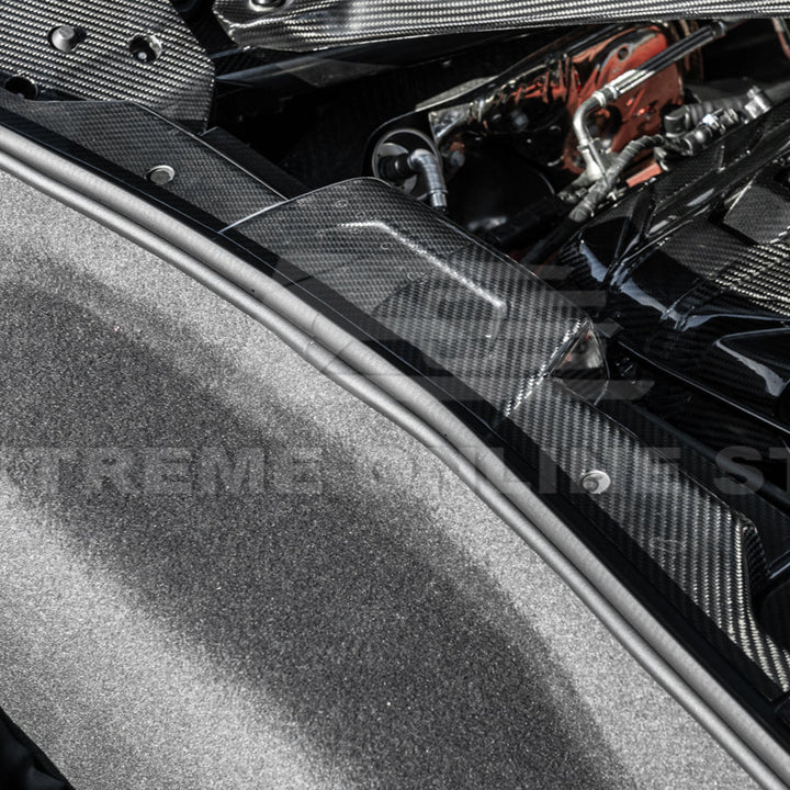 Corvette C8 DRY CARBON FIBER Coupe Engine Bay Panel Cover (3-Pieces Version)