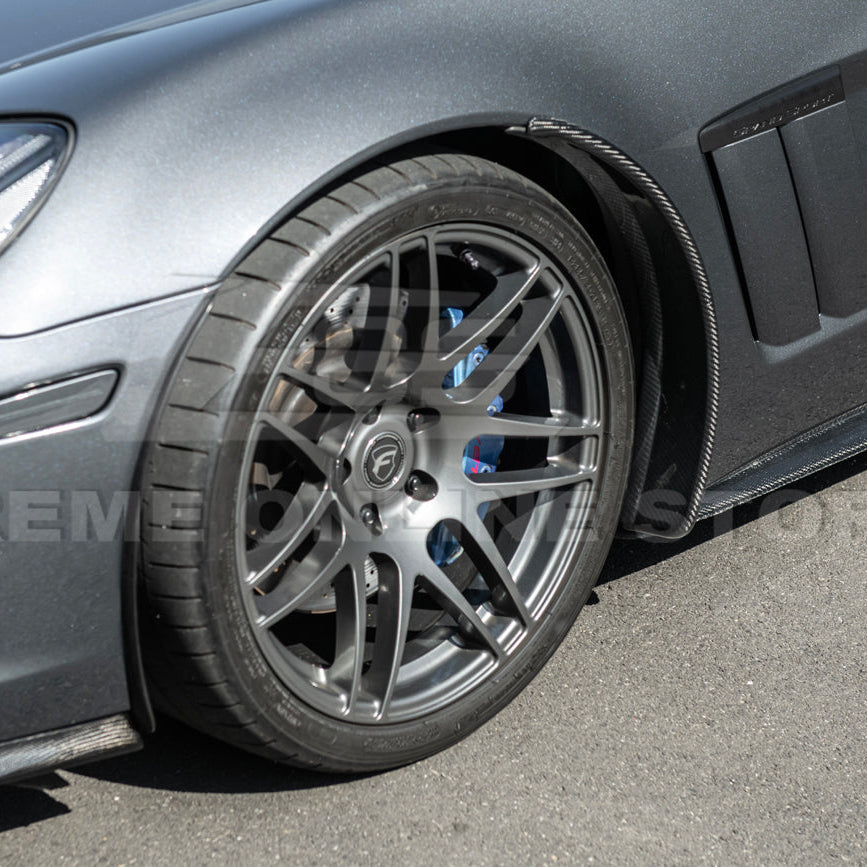 2005-13 Corvette C6 Z06 ZR1 Extended DRY CARBON FIBER Front Splash Guard Mud Flaps