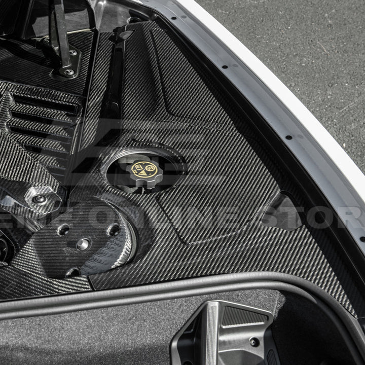 Corvette C8 DRY CARBON FIBER Coupe Engine Bay Panel Cover (3-Pieces Version)