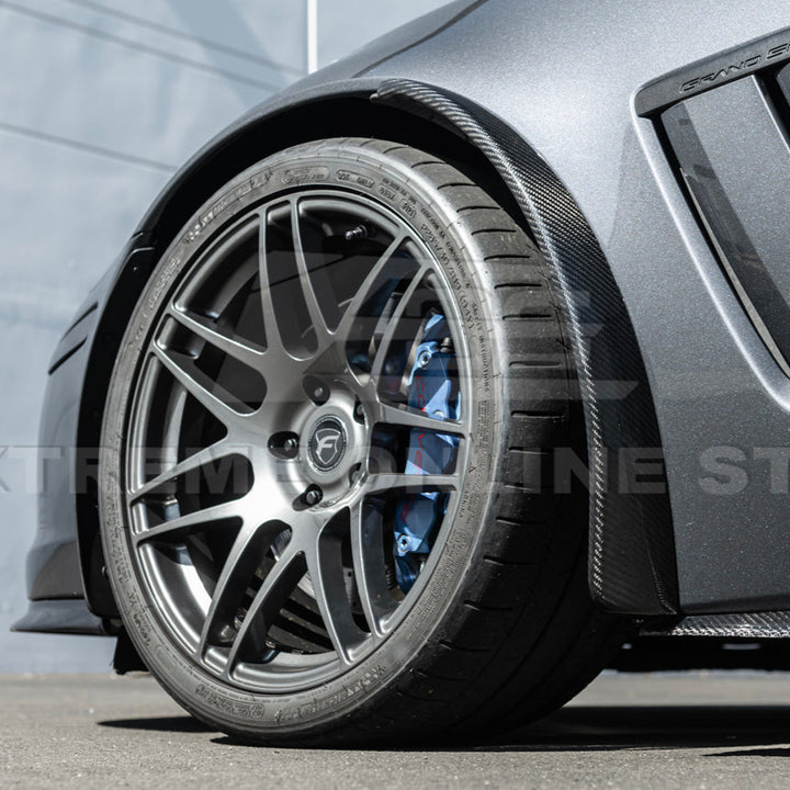2005-13 Corvette C6 Z06 ZR1 Extended DRY CARBON FIBER Front Splash Guard Mud Flaps