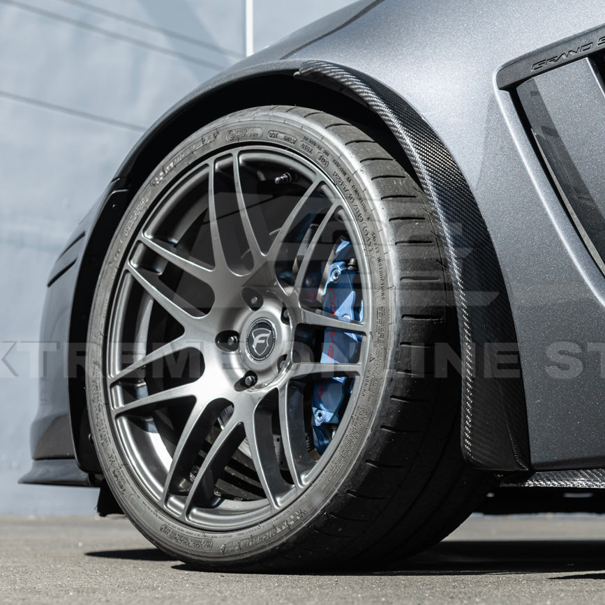 おまとめ【cal35】【fl34・61・88・110・134】 2005-13 Corvette C6 Z06 ZR1 DRY CARBON FIBER Splash Guard Mud