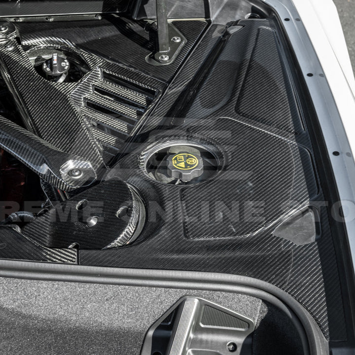 Corvette C8 DRY CARBON FIBER Coupe Engine Bay Panel Cover (3-Pieces Version)