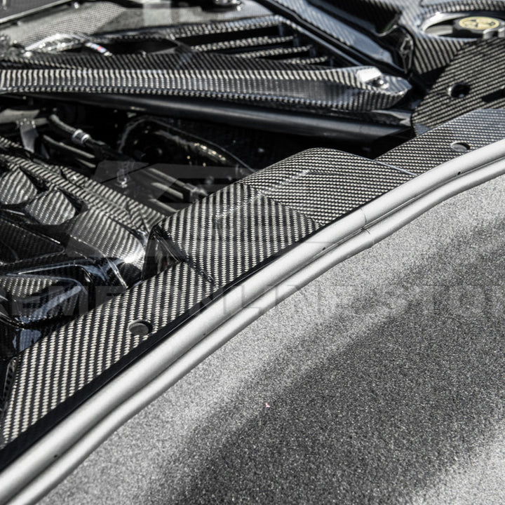 Corvette C8 DRY CARBON FIBER Coupe Engine Bay Panel Cover (3-Pieces Version)