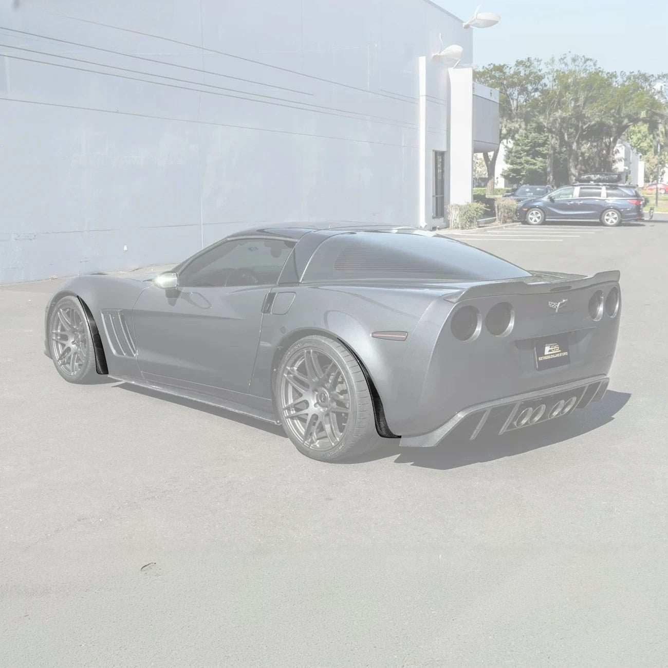 2005-13 Corvette C6 Z06 ZR1 DRY CARBON FIBER Splash Guard Mud