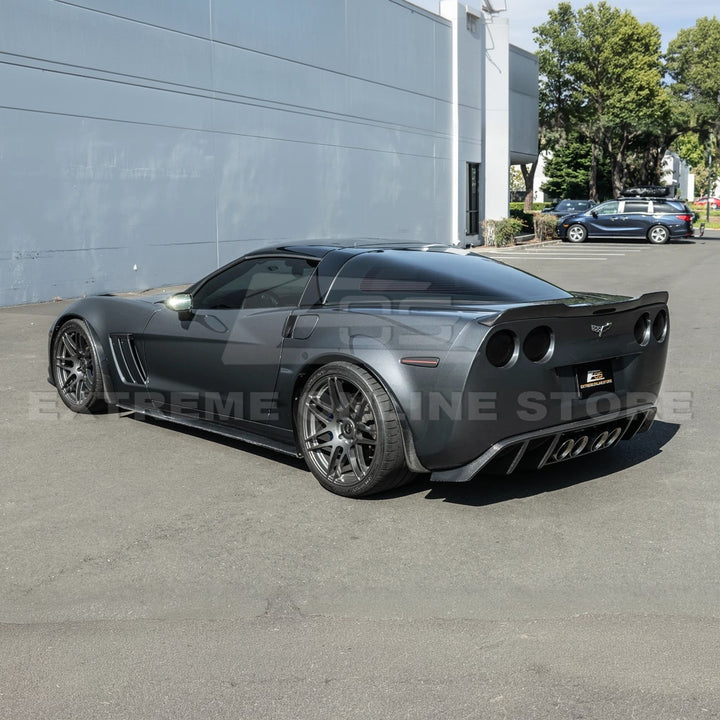 2005-13 Corvette C6 Z06 ZR1 Extended DRY CARBON FIBER Front Splash Guard Mud Flaps