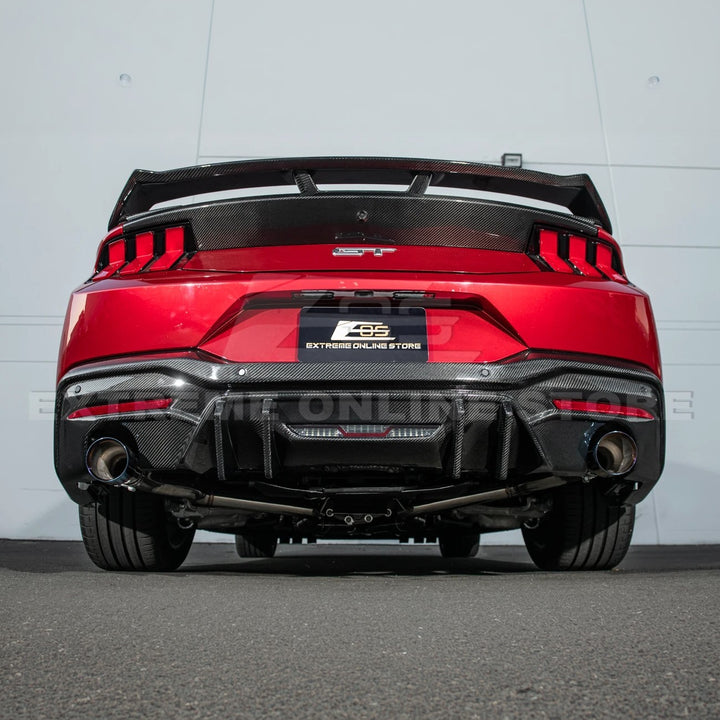 2024-Up Ford Mustang Performance V2 Carbon Fiber Rear Bumper Dual Tip Diffuser