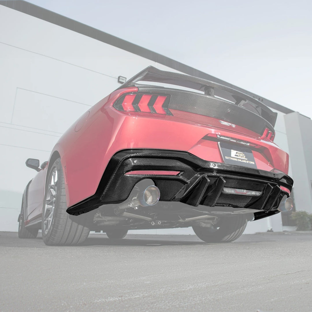 2024-Up Ford Mustang Performance V2 Carbon Fiber Rear Bumper Dual Tip Diffuser
