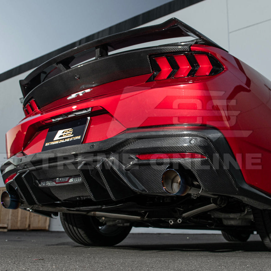 2024-Up Ford Mustang Performance V2 Carbon Fiber Rear Bumper Dual Tip Diffuser