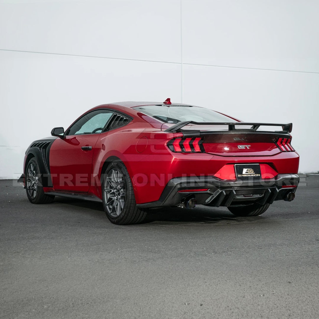 2024-Up Ford Mustang Performance V2 Carbon Fiber Rear Bumper Dual Tip Diffuser