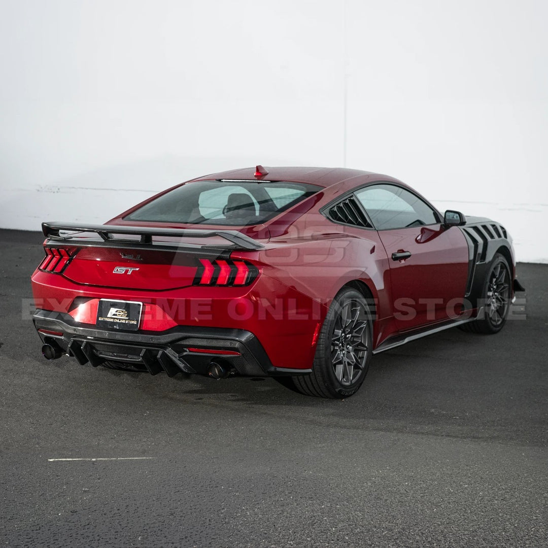 2024-Up Ford Mustang Performance V2 Carbon Fiber Rear Bumper Dual Tip Diffuser