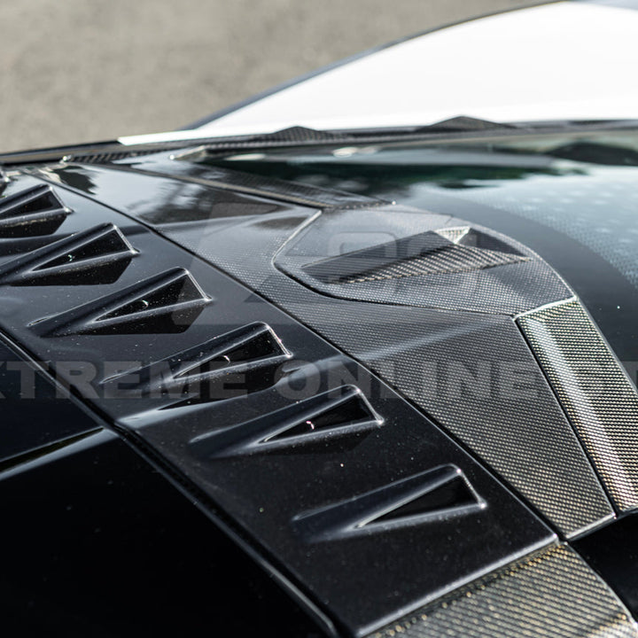 2020-Up Corvette C8 DRY CARBON FIBER Windshield Upper Molding Trim
