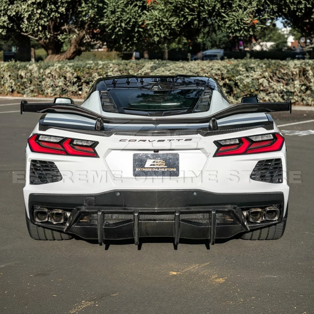 2020-Up Corvette C8 DRY CARBON FIBER Windshield Upper Molding Trim