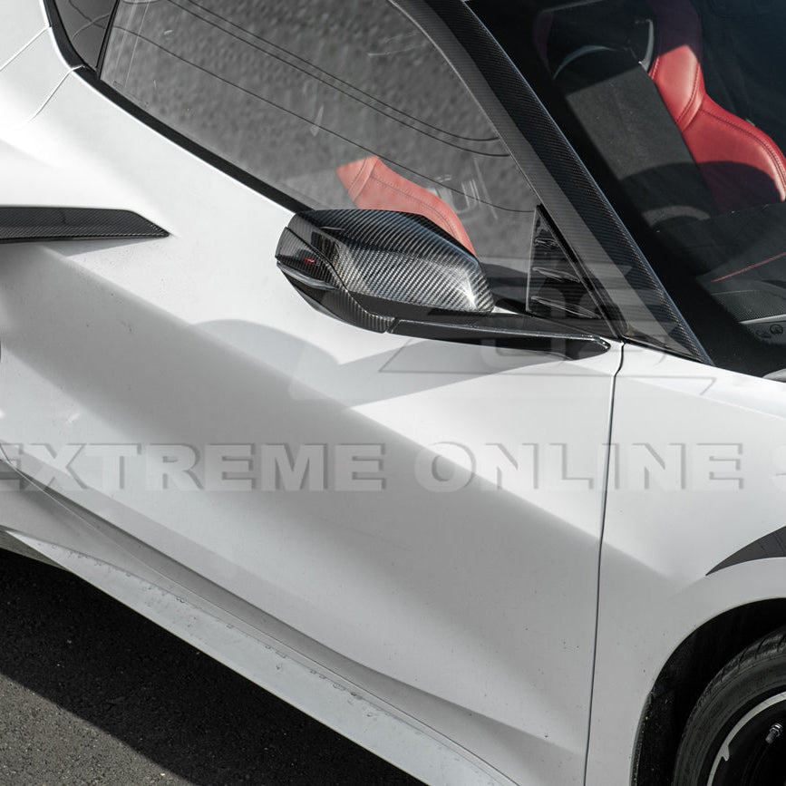 Chevrolet Corvette C8 DRY CARBON FIBER Replacement Mirror Covers