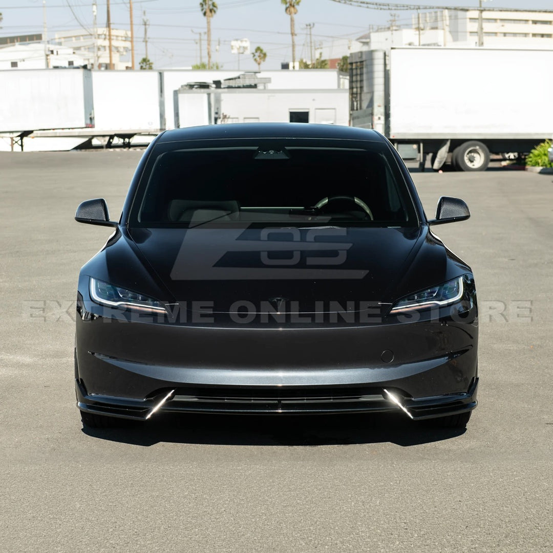 2024-Up Tesla Model 3 Dry Carbon Fiber Tape On Side Mirror Cap Covers Pair