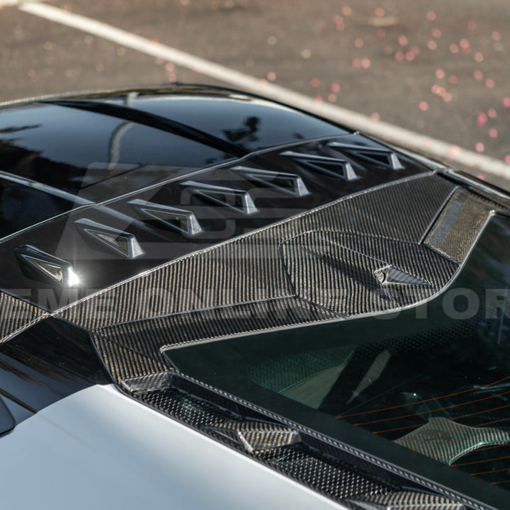 2020-Up Corvette C8 DRY CARBON FIBER Windshield Upper Molding Trim