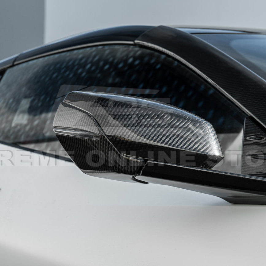 Chevrolet Corvette C8 DRY CARBON FIBER Replacement Mirror Covers