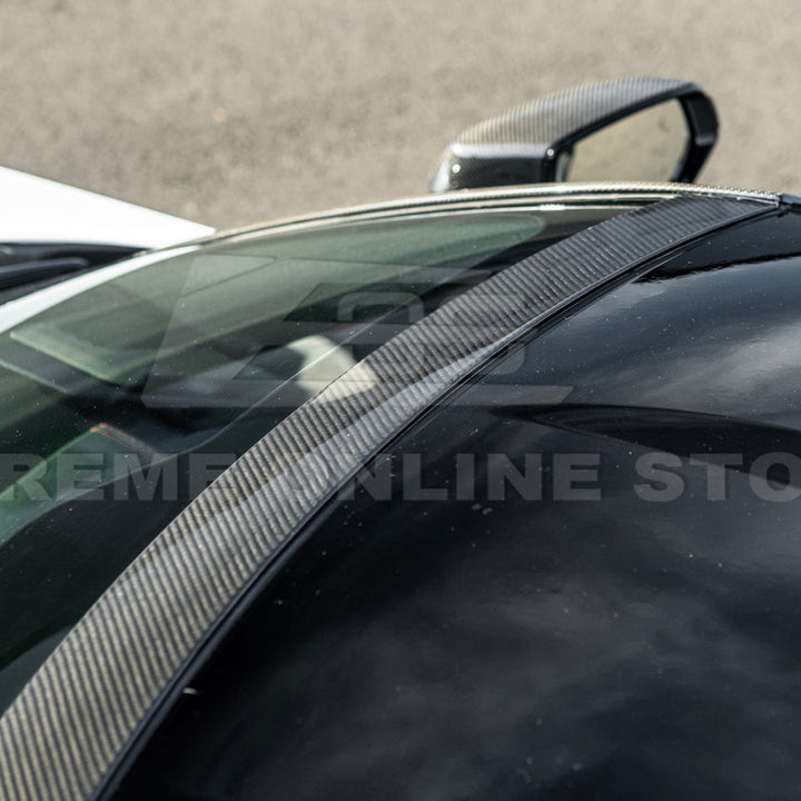 2020-Up Corvette C8 DRY CARBON FIBER Windshield Upper Molding Trim
