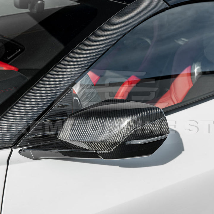 Chevrolet Corvette C8 DRY CARBON FIBER Replacement Mirror Covers