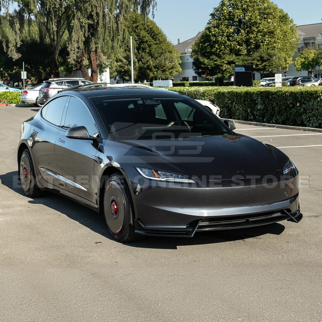 2024-Up Tesla Model 3 Dry Carbon Fiber Tape On Side Mirror Cap Covers Pair