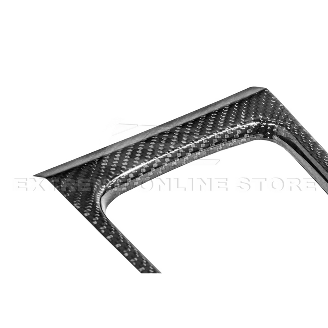 2015-23 Ford Mustang DRY CARBON FIBER Center Gear Shift Panel Trim Cover