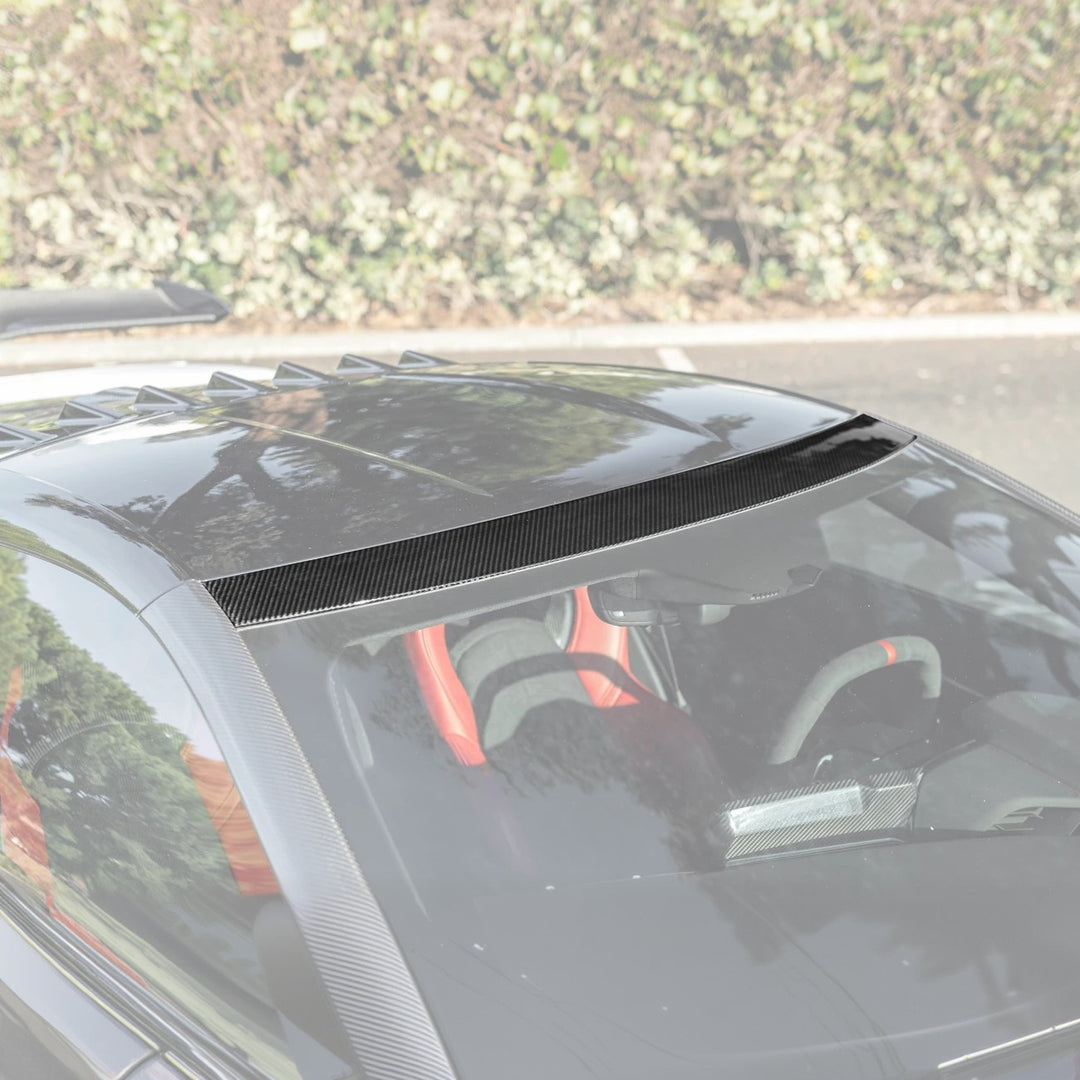 2020-Up Corvette C8 DRY CARBON FIBER Windshield Upper Molding Trim