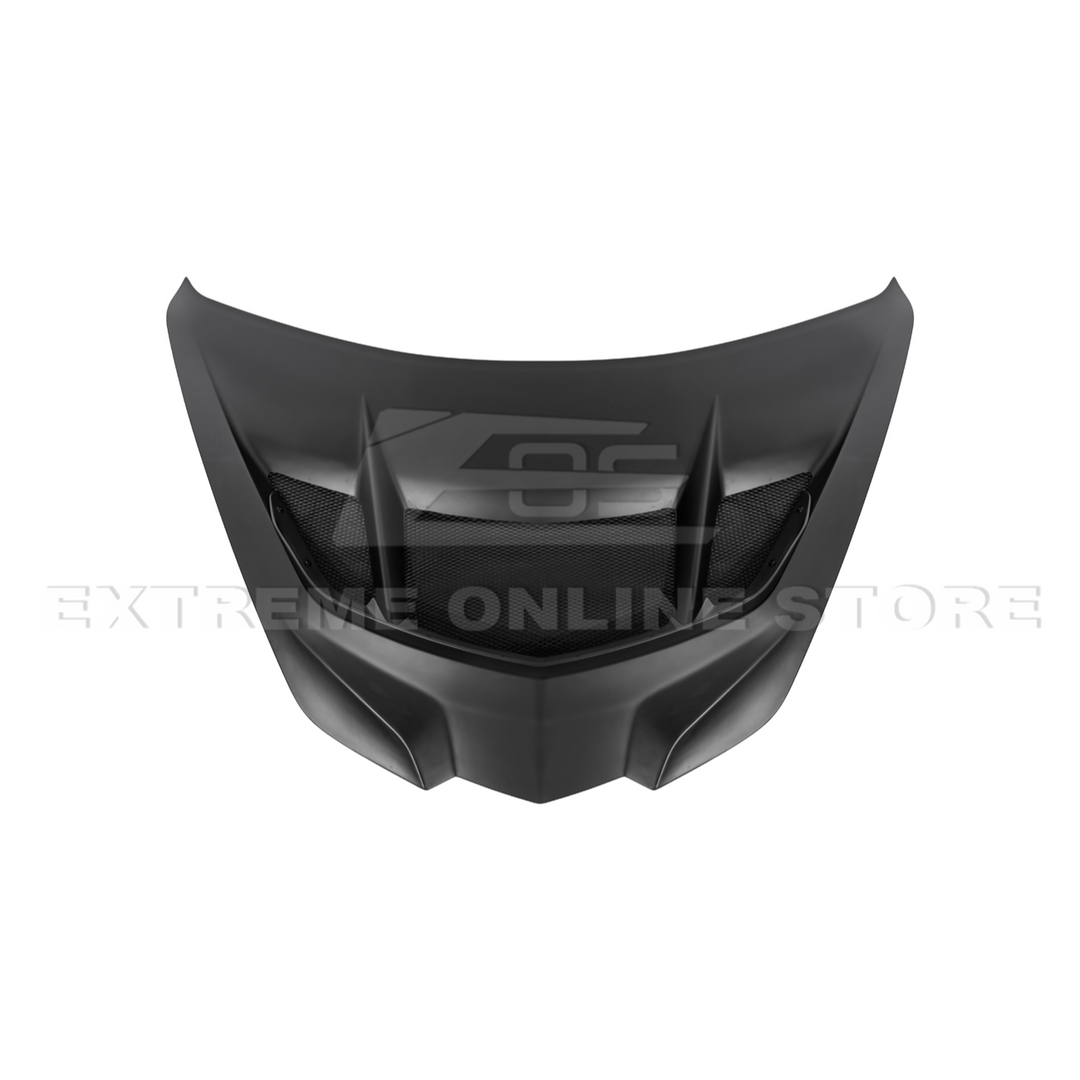 Corvette C8 ZR1 MATTE BLACK Front Bumper Vented Extractor Hood