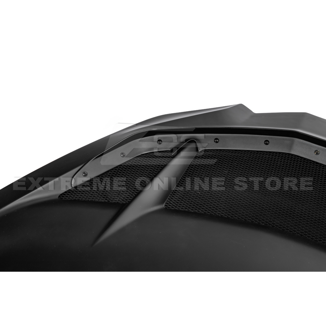 Corvette C8 ZR1 MATTE BLACK Front Bumper Vented Extractor Hood