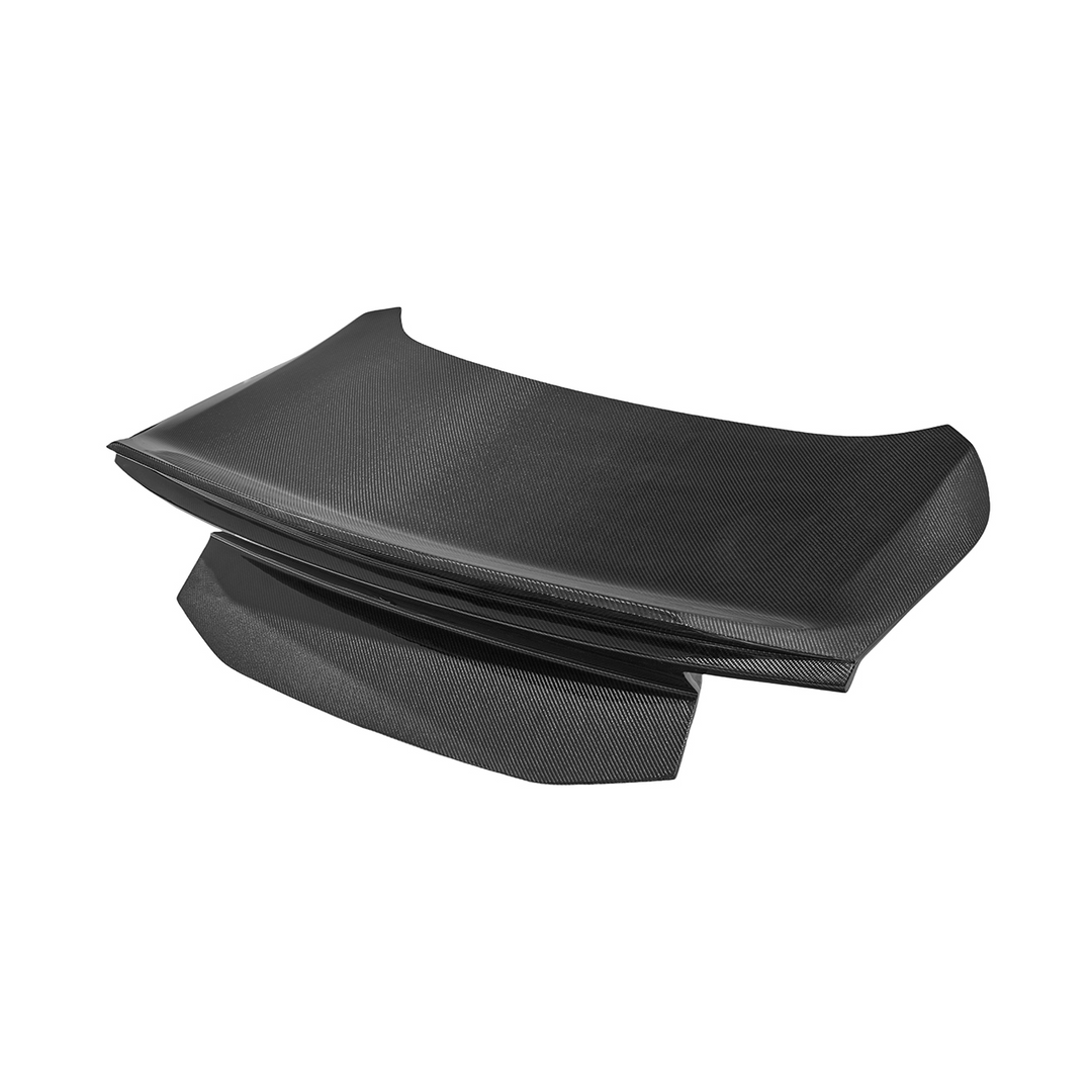 2024-Up Ford Mustang S650 | Super Snake Style Carbon Fiber Rear Trunk Lid with Integrated Spoiler