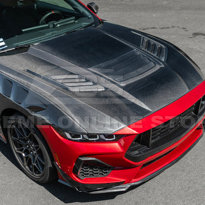 2024-Up Ford Mustang Front Super Snake Style Bumper Hood Vented Cover
