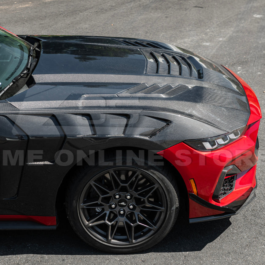 2024-Up Ford Mustang Front Super Snake Style Bumper Hood Vented Cover