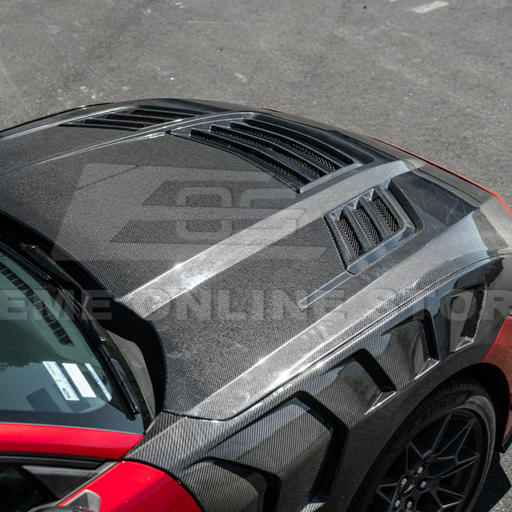 2024-Up Ford Mustang Front Super Snake Style Bumper Hood Vented Cover