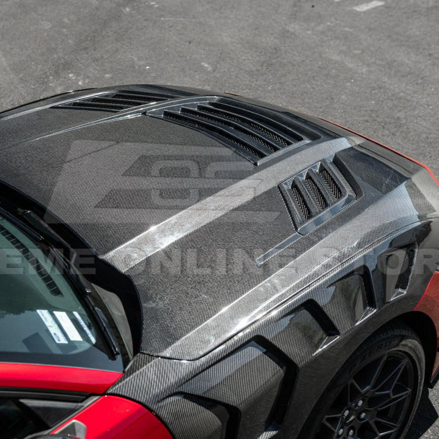 2024-Up Ford Mustang Front Super Snake Style Bumper Hood Vented Cover