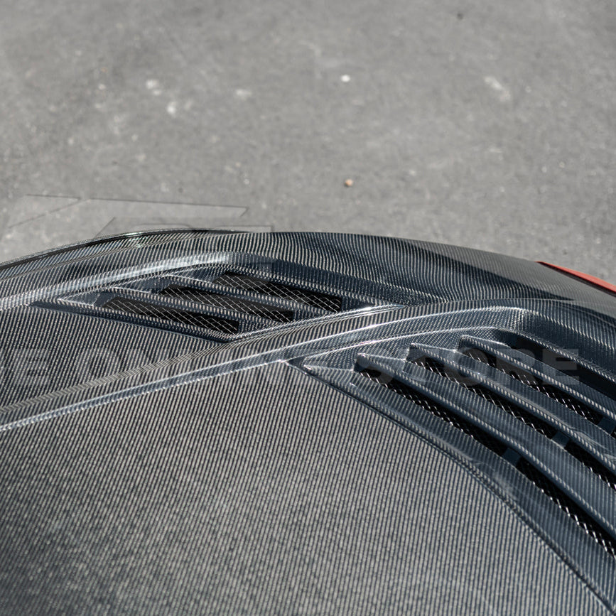 2024-Up Ford Mustang Front Super Snake Style Bumper Hood Vented Cover