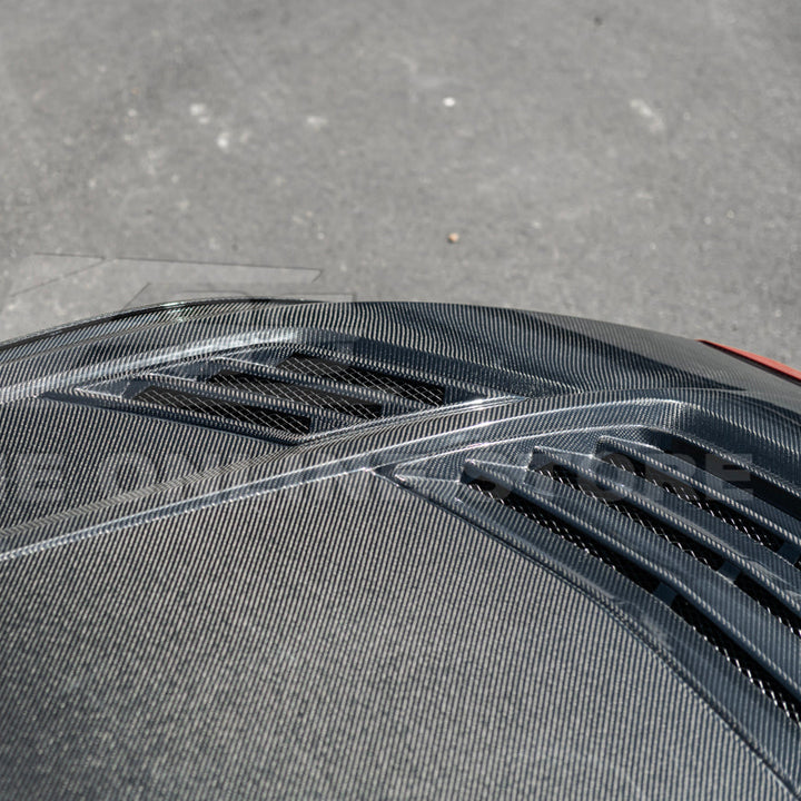2024-Up Ford Mustang Front Super Snake Style Bumper Hood Vented Cover