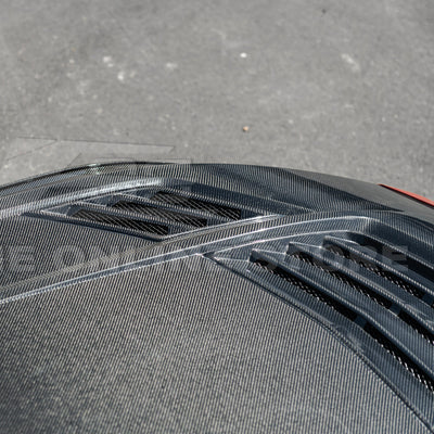 2024-Up Ford Mustang Front Super Snake Style Bumper Hood Vented Cover