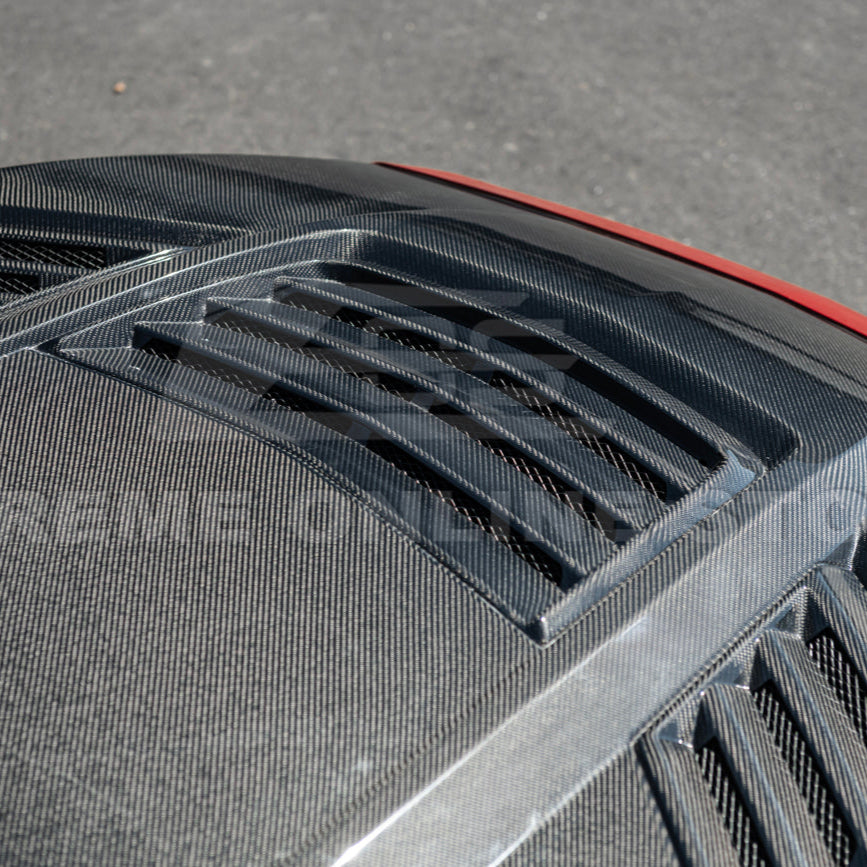 2024-Up Ford Mustang Front Super Snake Style Bumper Hood Vented Cover