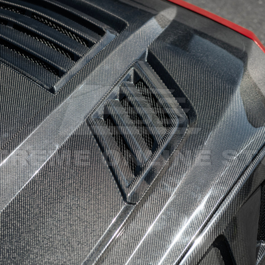 2024-Up Ford Mustang Front Super Snake Style Bumper Hood Vented Cover