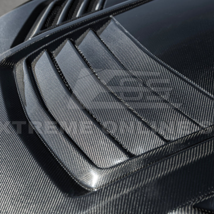 2024-Up Ford Mustang Front Super Snake Style Bumper Hood Vented Cover