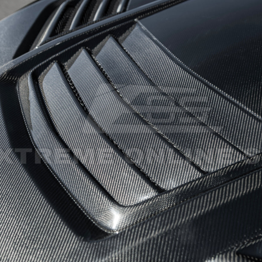 2024-Up Ford Mustang Front Super Snake Style Bumper Hood Vented Cover