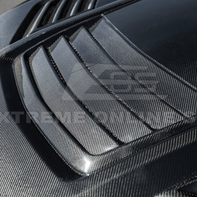 2024-Up Ford Mustang Front Super Snake Style Bumper Hood Vented Cover