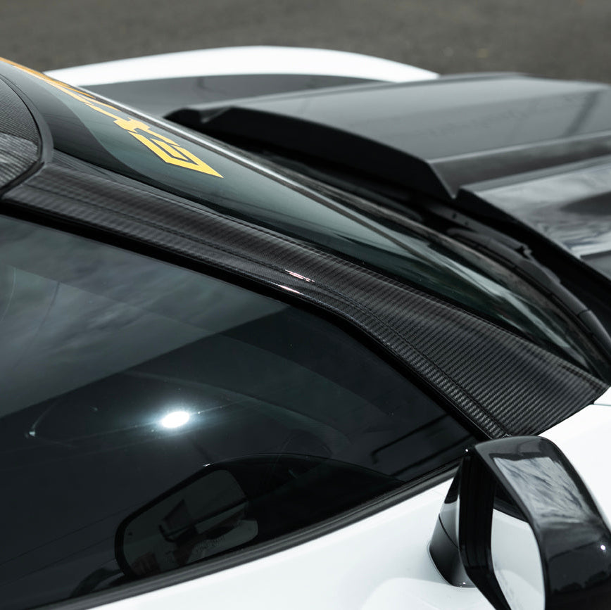 Corvette C7 Carbon Fiber A-Pillar Panel Side Molding Trim Cover Set