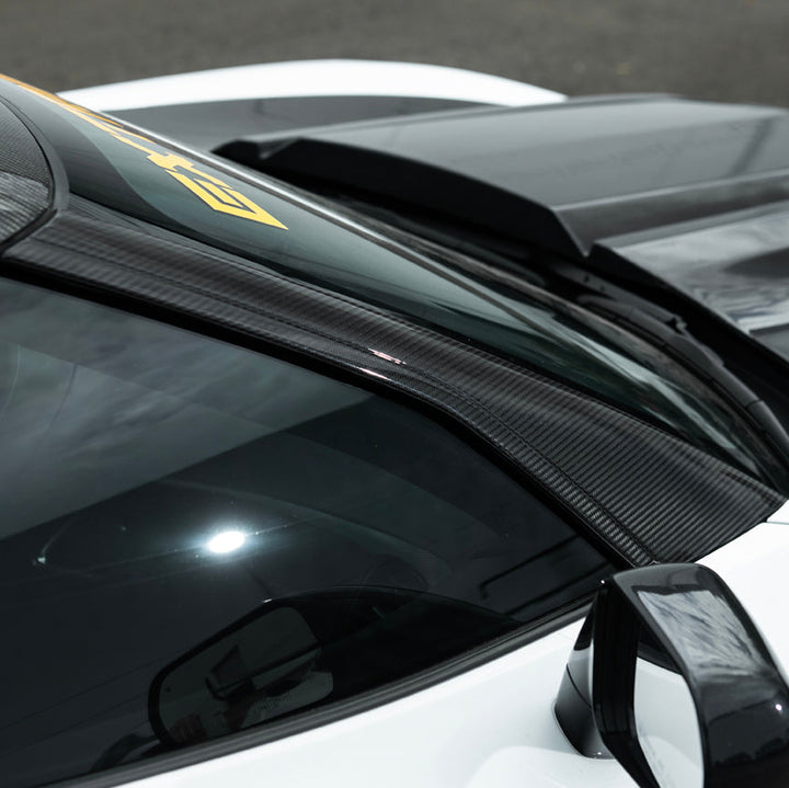 Corvette C7 Carbon Fiber A-Pillar Panel Side Molding Trim Cover Set