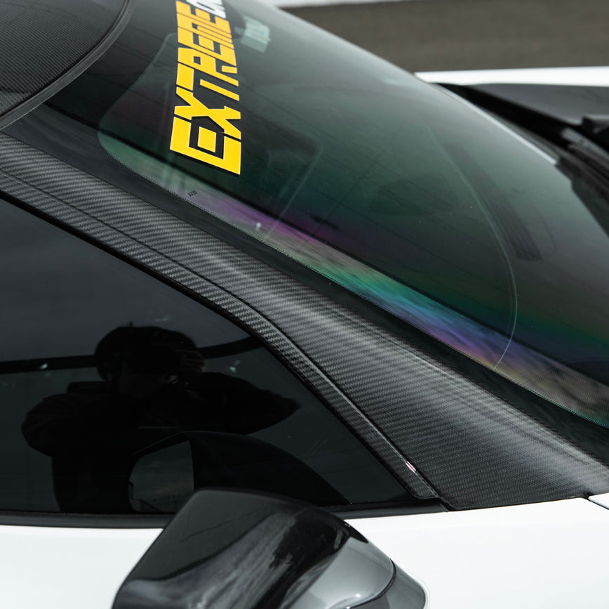 Corvette C7 Carbon Fiber A-Pillar Panel Side Molding Trim Cover Set