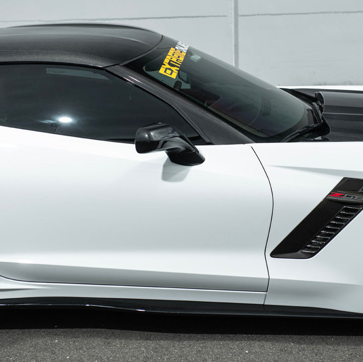 Corvette C7 Carbon Fiber A-Pillar Panel Side Molding Trim Cover Set