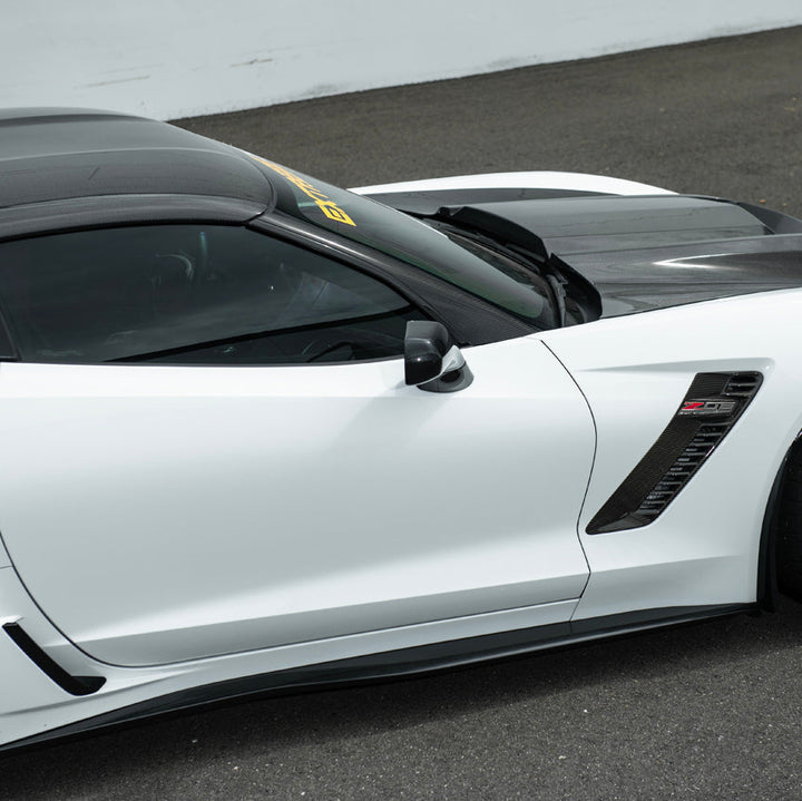 Corvette C7 Carbon Fiber A-Pillar Panel Side Molding Trim Cover Set