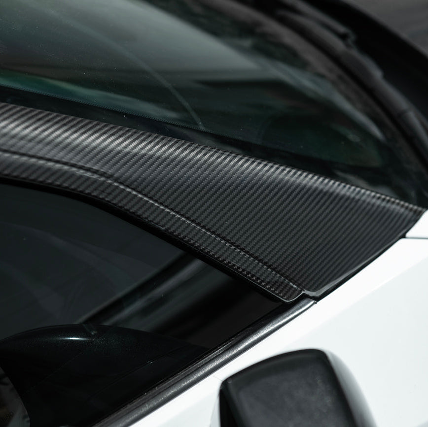 Corvette C7 Carbon Fiber A-Pillar Panel Side Molding Trim Cover Set