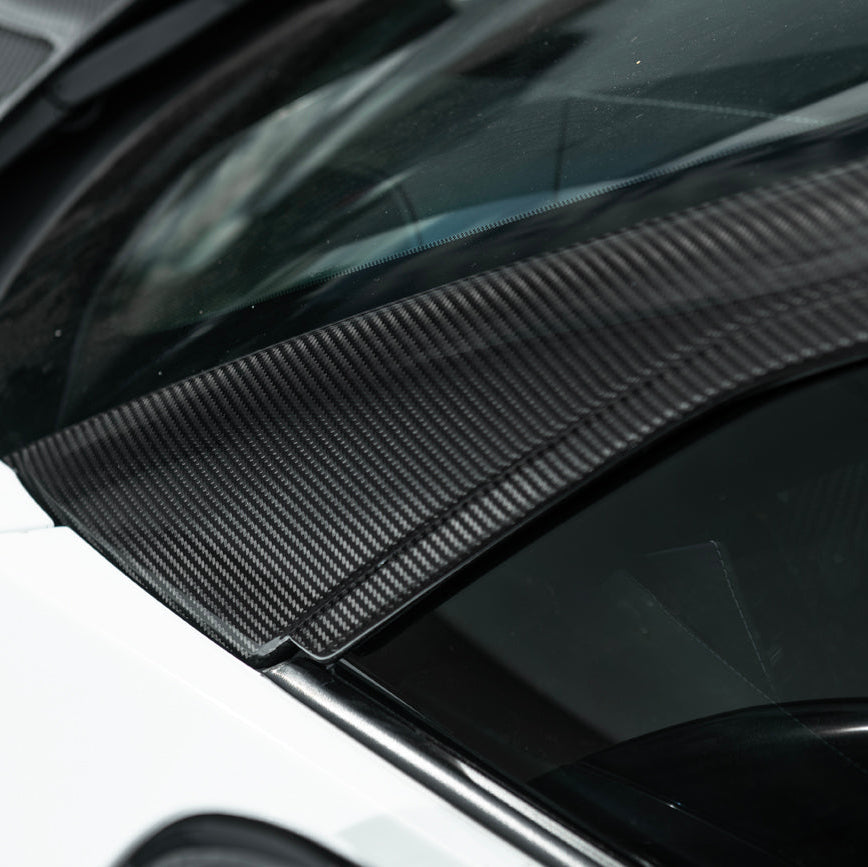 Corvette C7 Carbon Fiber A-Pillar Panel Side Molding Trim Cover Set